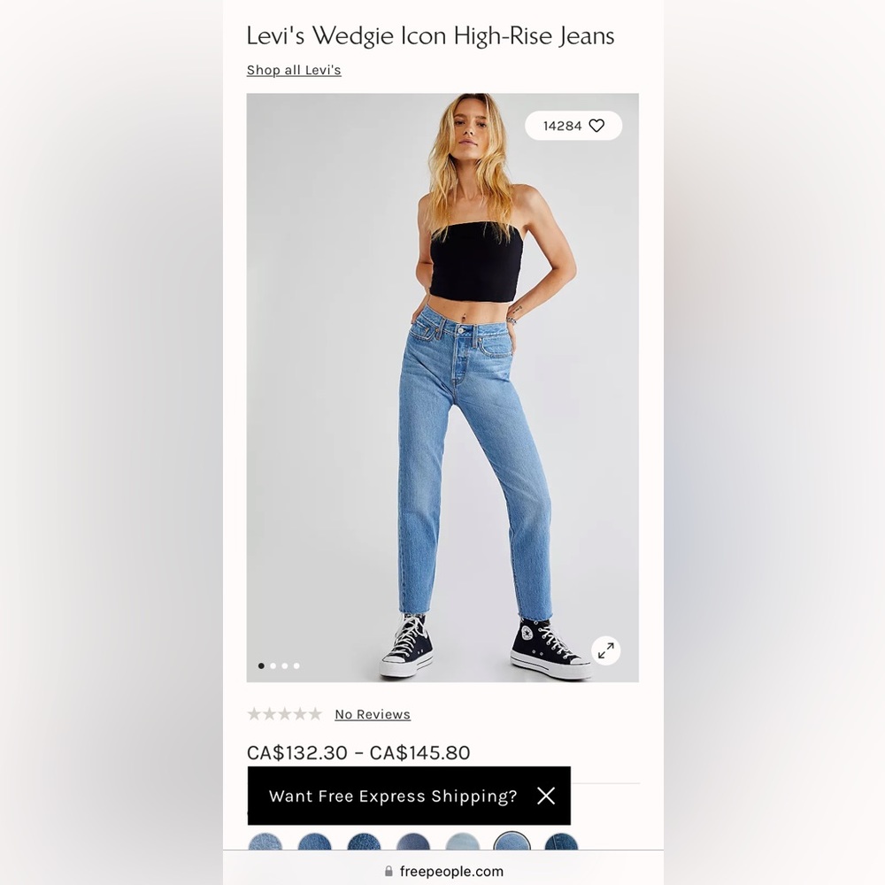 Levi’s wedgie jean, medium wash
